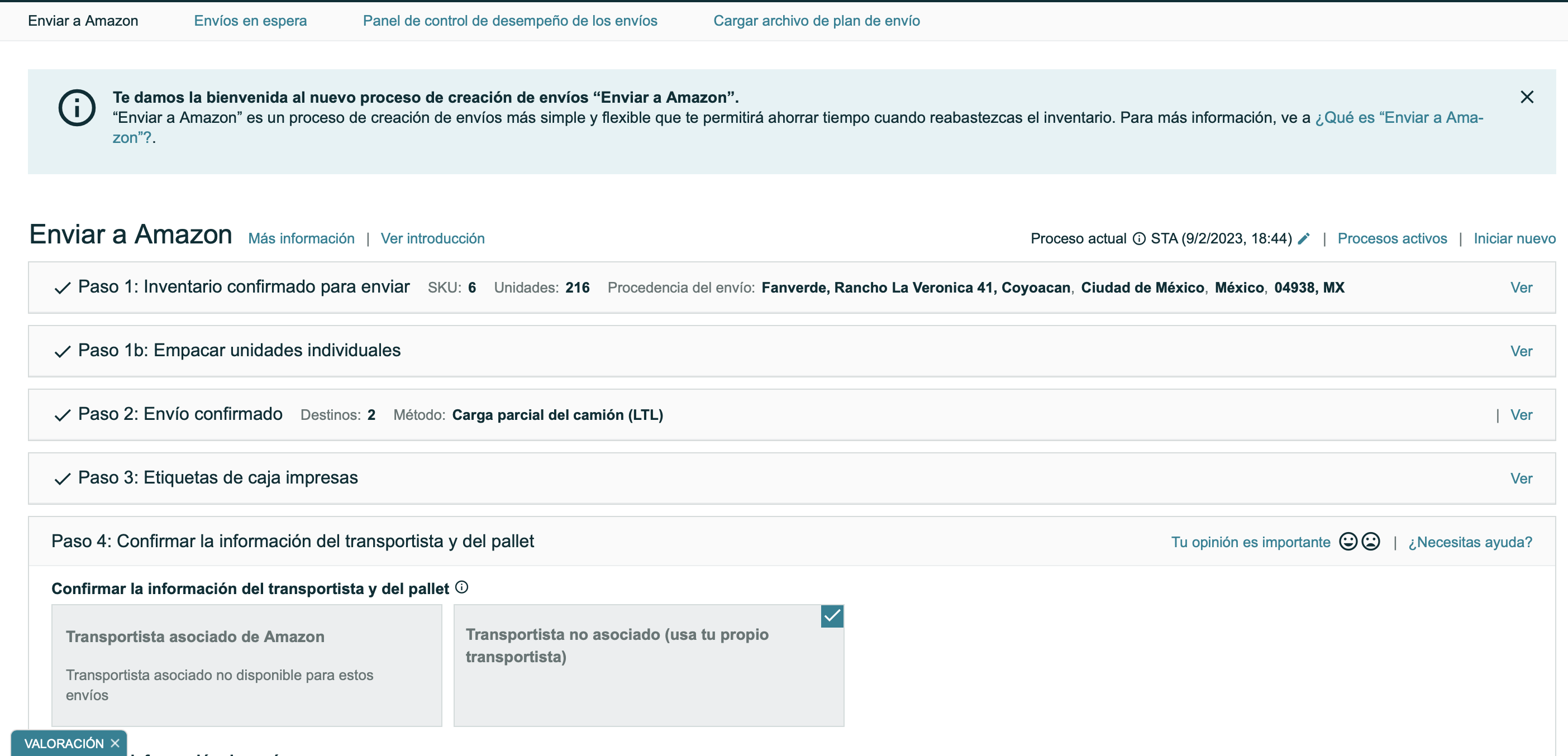 Envíos a Logística de Amazon con nuevo proceso: Enviar a Amazon